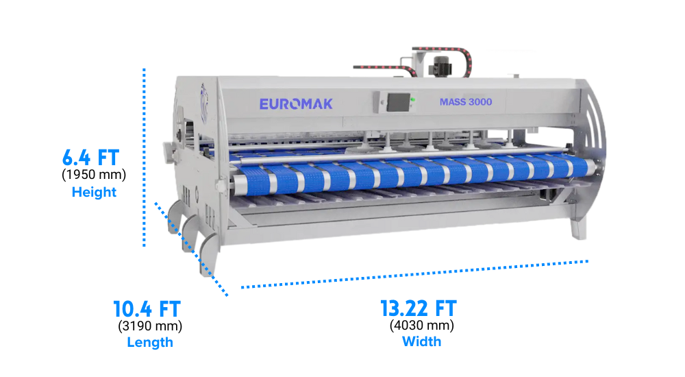 rug washer conveyor belt moving carpet through cleaning cycle