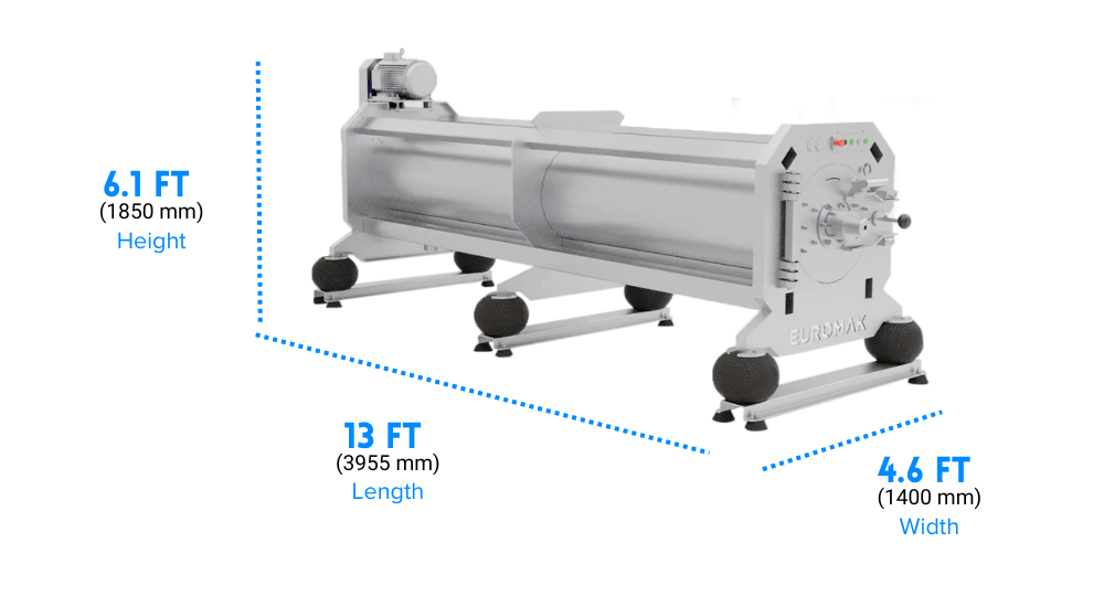 side view of rug spinner machine at work