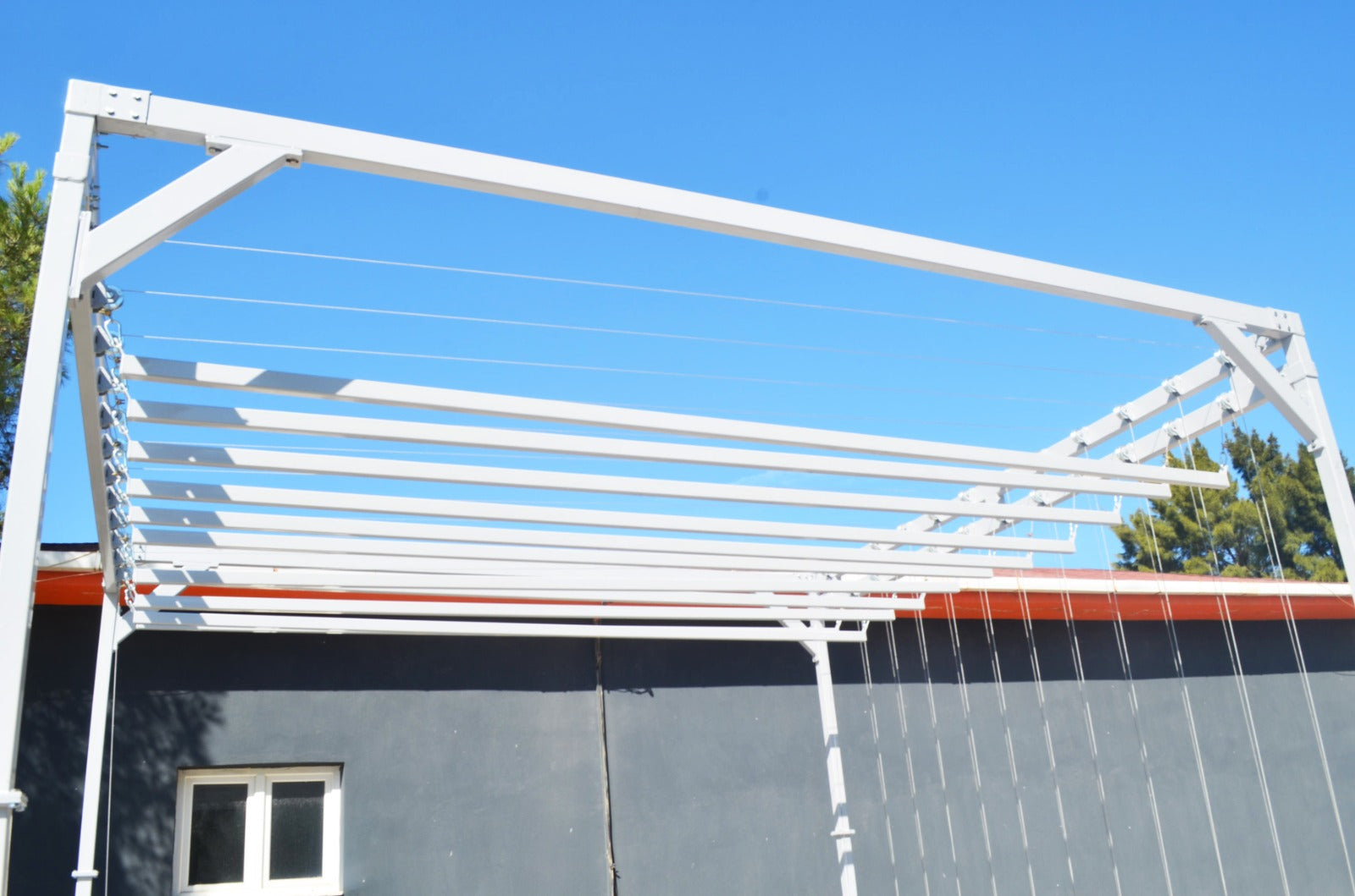 Carpet Rug Drying Rack with 12 Poles and Pulley System