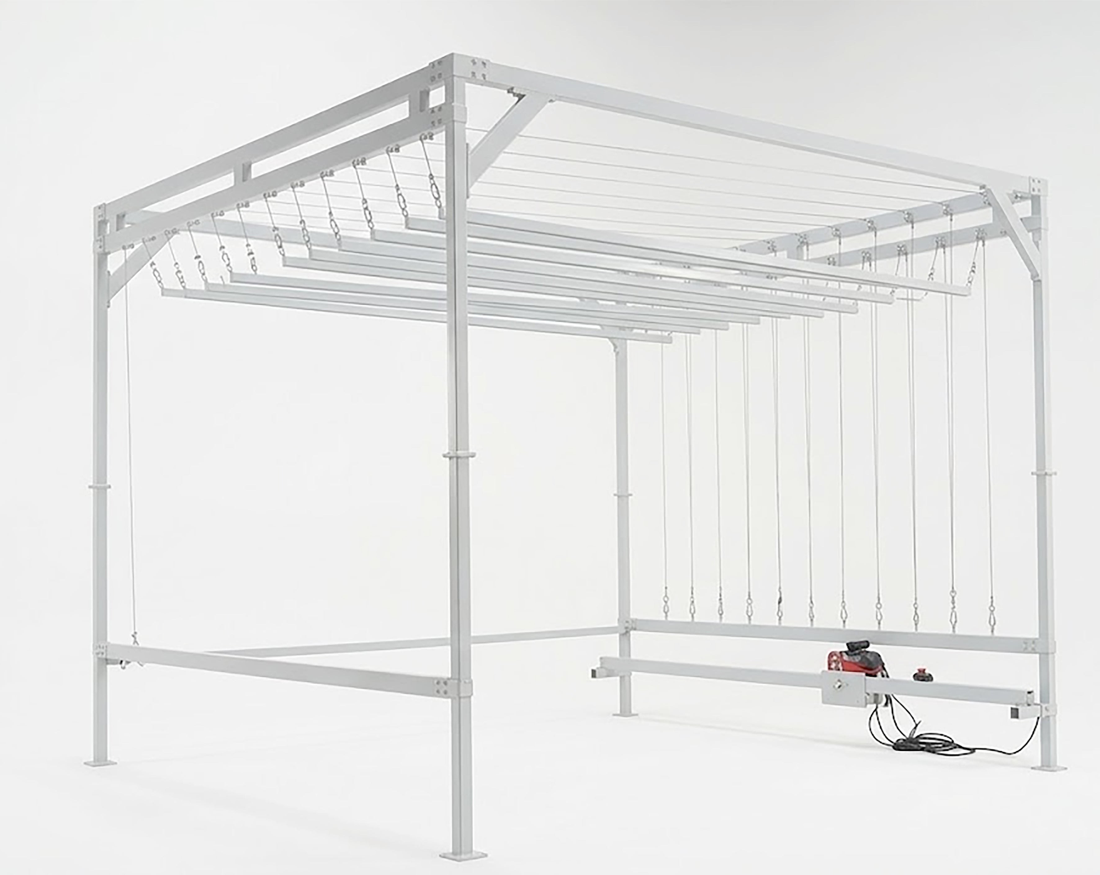 Carpet Rug Drying Rack Hanging System - Pulley Controlled